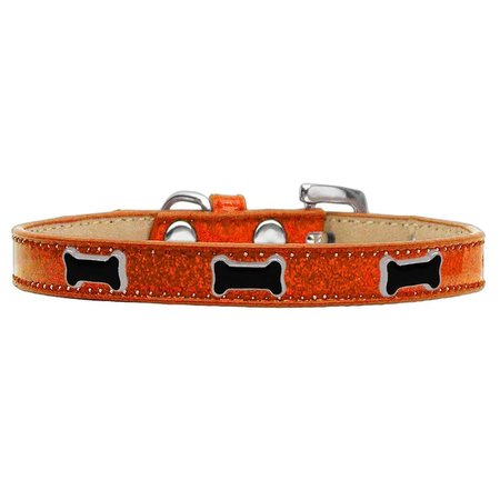 MANSBESTFRIEND Black Bone Widget Dog CollarOrange Ice Cream Size 10 MA917466